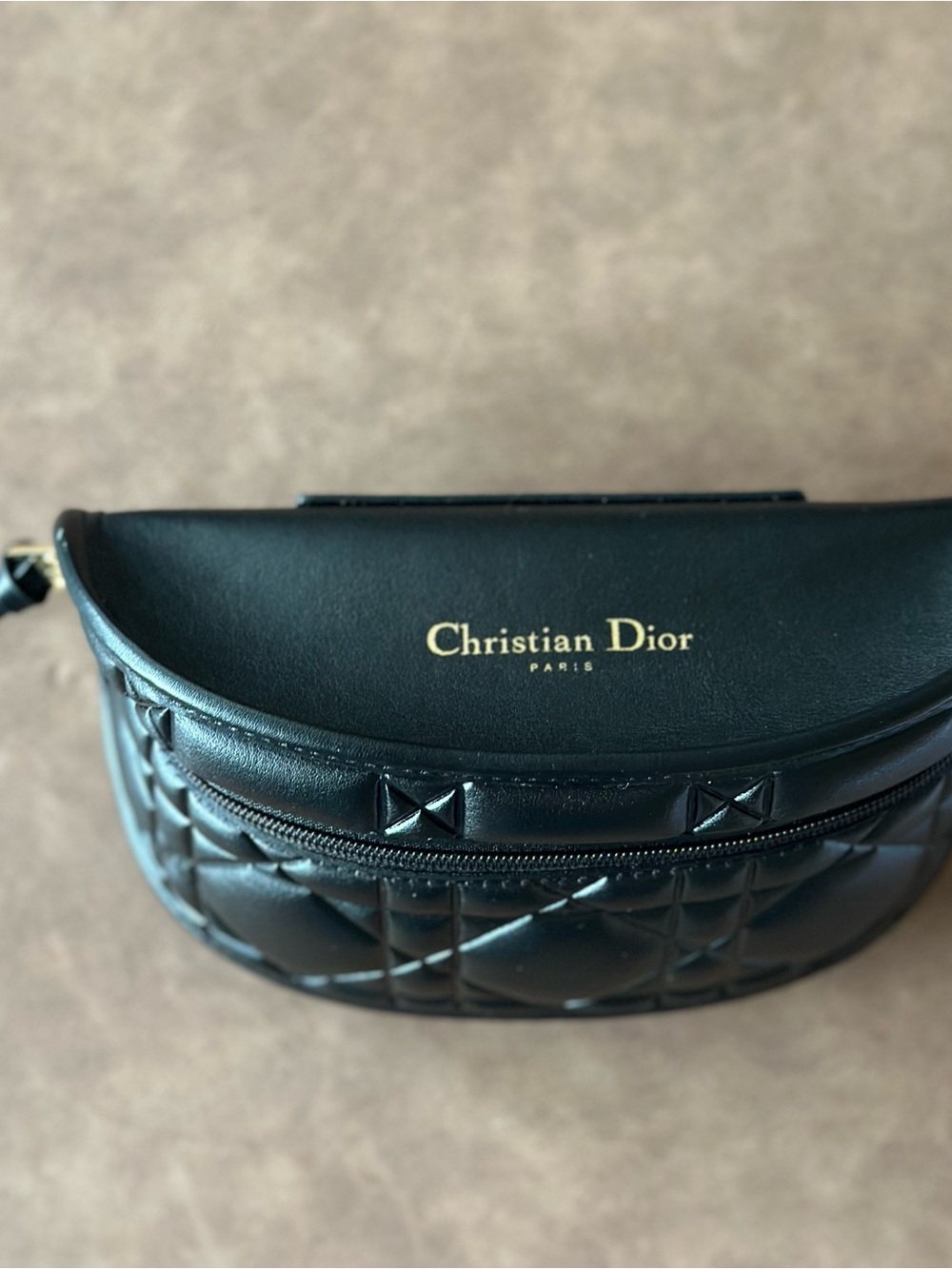 Christian Dior Black Quilted Leather Belt Bag or Glasses Case - Picture 2 of 5
